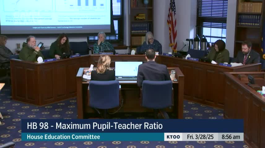 Alaska House Education Committee discusses class size impacts on student achievement