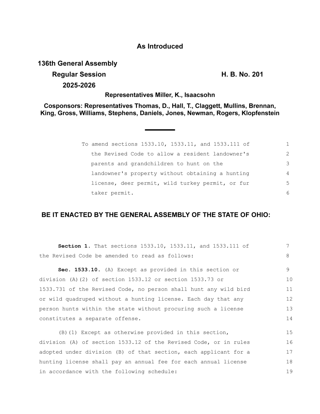 Ohio chief of wildlife introduces new small game hunting license for nonresidents