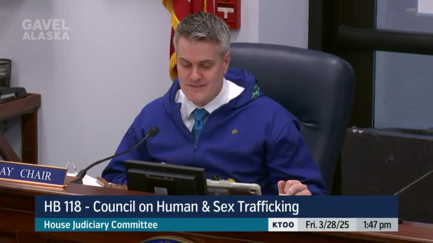 Committee adopts amendments and advances human‑trafficking council bill with public‑member changes