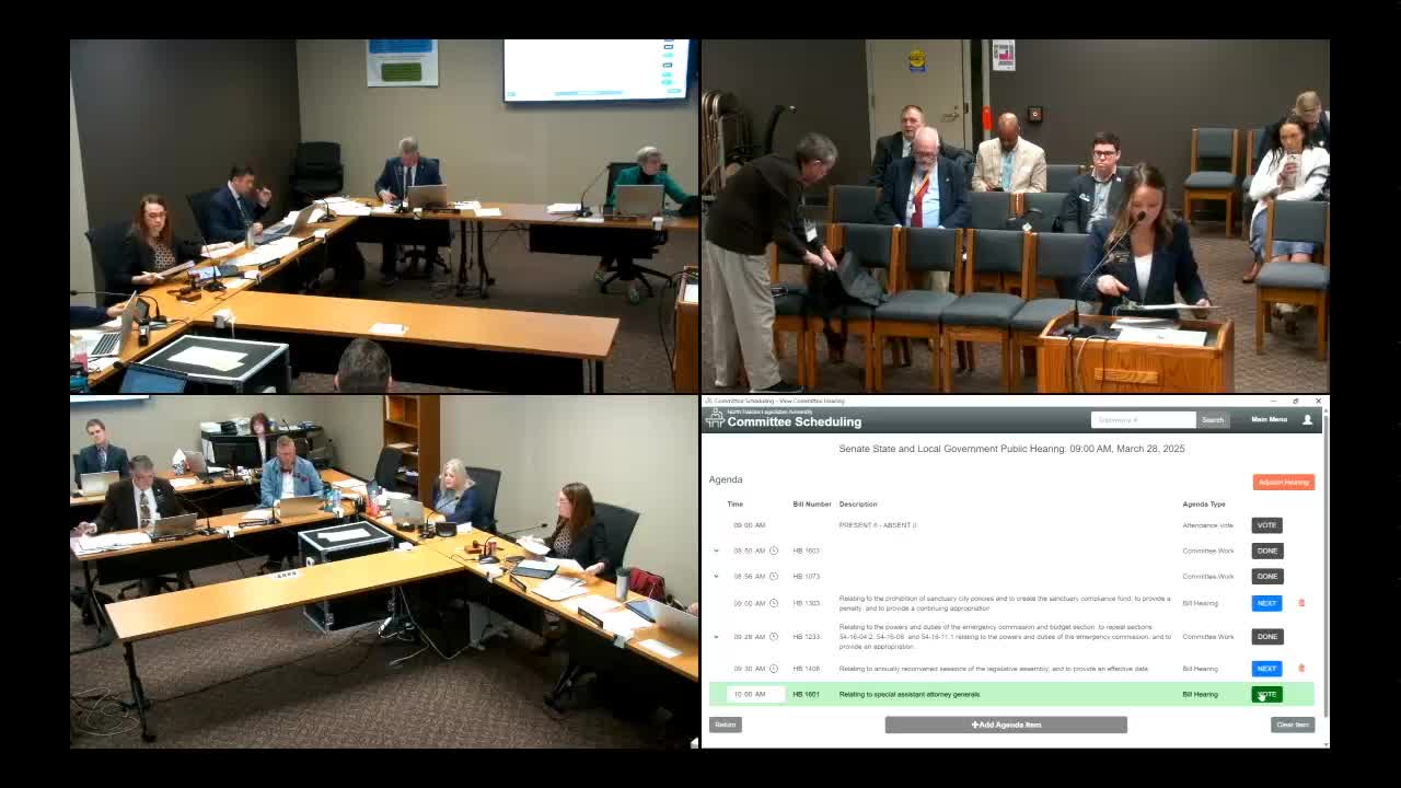 Committee hears divided testimony on House Bill 1601 to change special assistant attorney general appointments