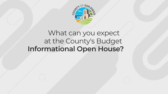 County schedules budget informational open house; date and location not specified