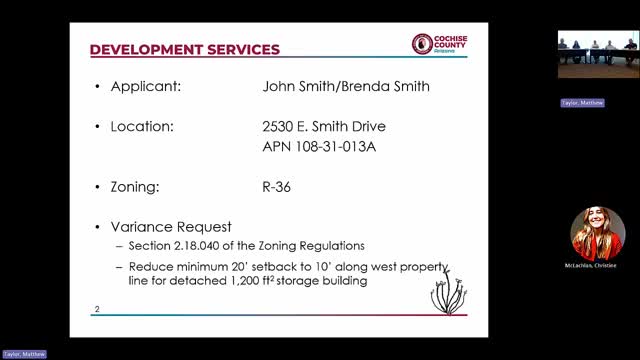 Cochise County board approves two setbacks variances for detached outbuildings