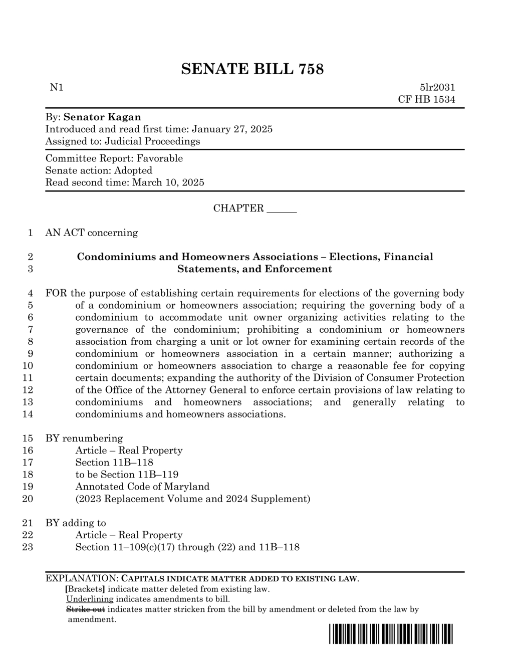 Senate Bill 758 invalidates conflicting homeowners association election rules