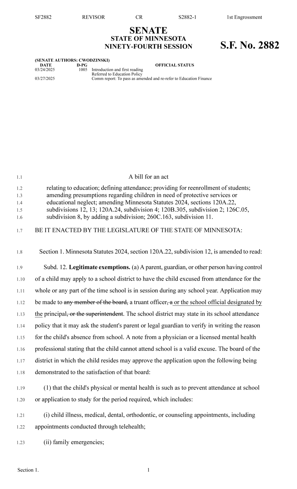 Minnesota amends truancy laws affecting parental responsibilities and student attendance