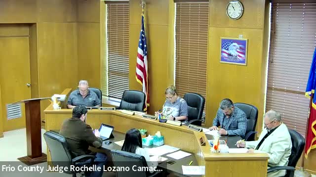 Frio County auditors present FY 2024–25 budget adjustments; commissioners approve payables and a one‑day vehicle loan to Pearsall ISD