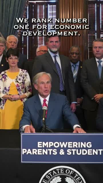 Governor urges Texas to make education the next "No. 1" after years of economic wins