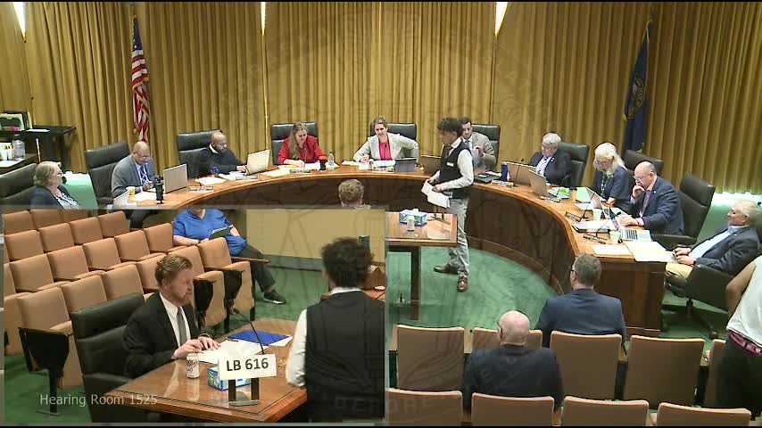 Debate over automated enforcement: LB616 would allow license‑plate readers for red‑light enforcement with civil penalties