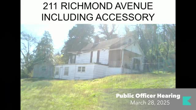 Public officer orders repair or demolition of 211 Richmond Avenue, gives owner 90 days