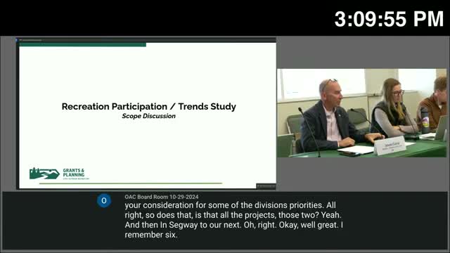 Commission discusses statewide recreation/tourism trends study, boating advisory appointments and public comment