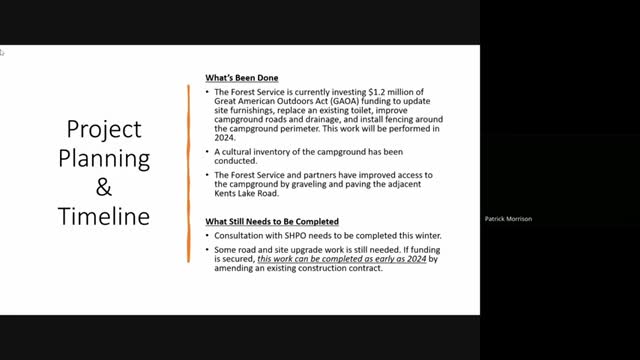 Forest Service secures $2.36M for Kent's Lake Road improvements and campground upgrades