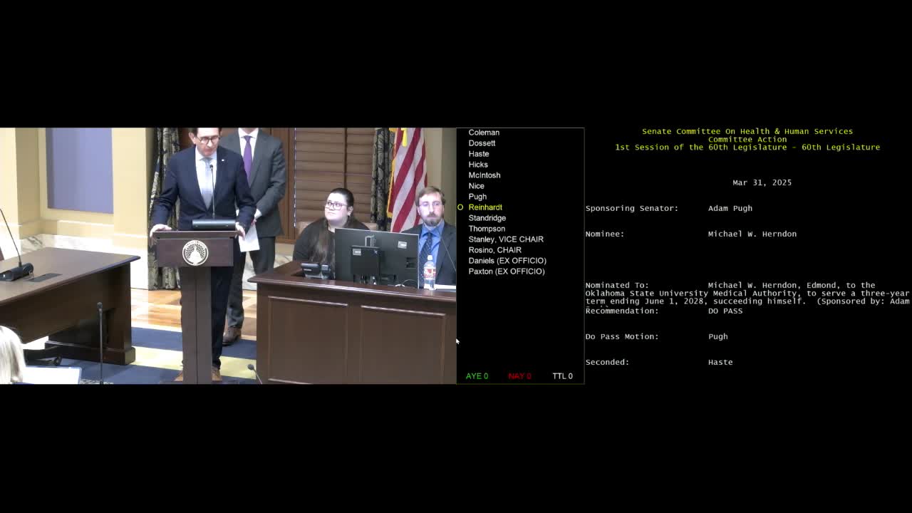 Senate health committee advances four gubernatorial nominations to health boards