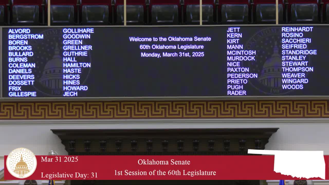 Senate roll call underway with attendance from Senators Alvord, Bergstrom, and others