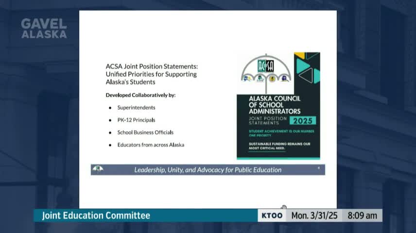 Alaska education leaders advocate for funding and support to enhance student achievement