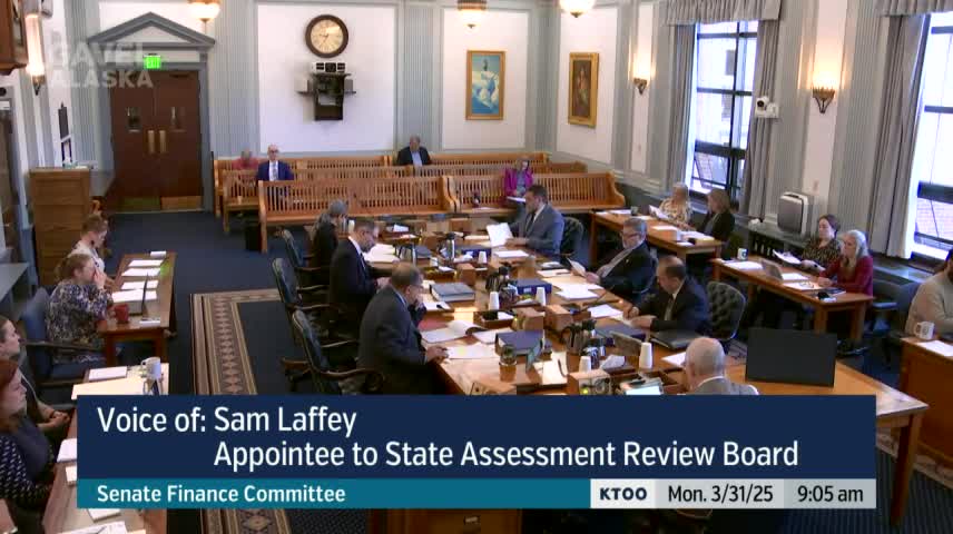 Senate Committee questions Mr. Laffey on Board of State Assessment Review qualifications