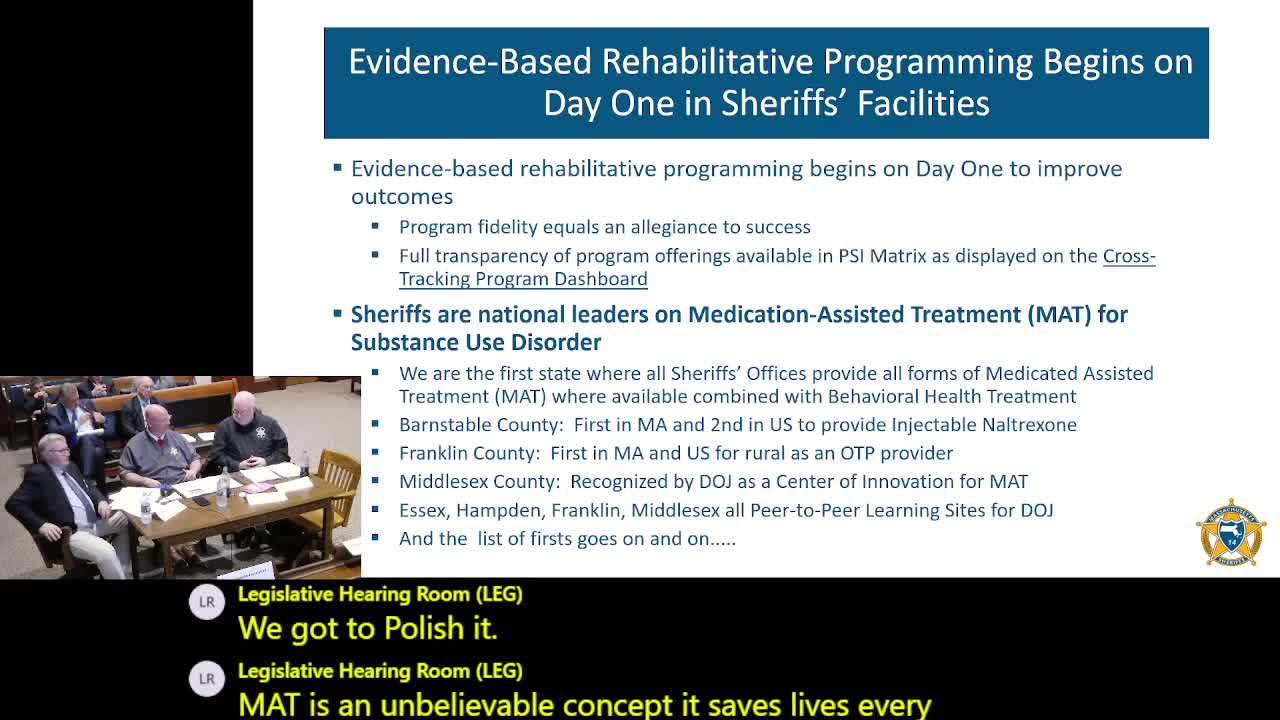 Barnstable County sheriff advocates refining medication-assisted treatment funding for inmates