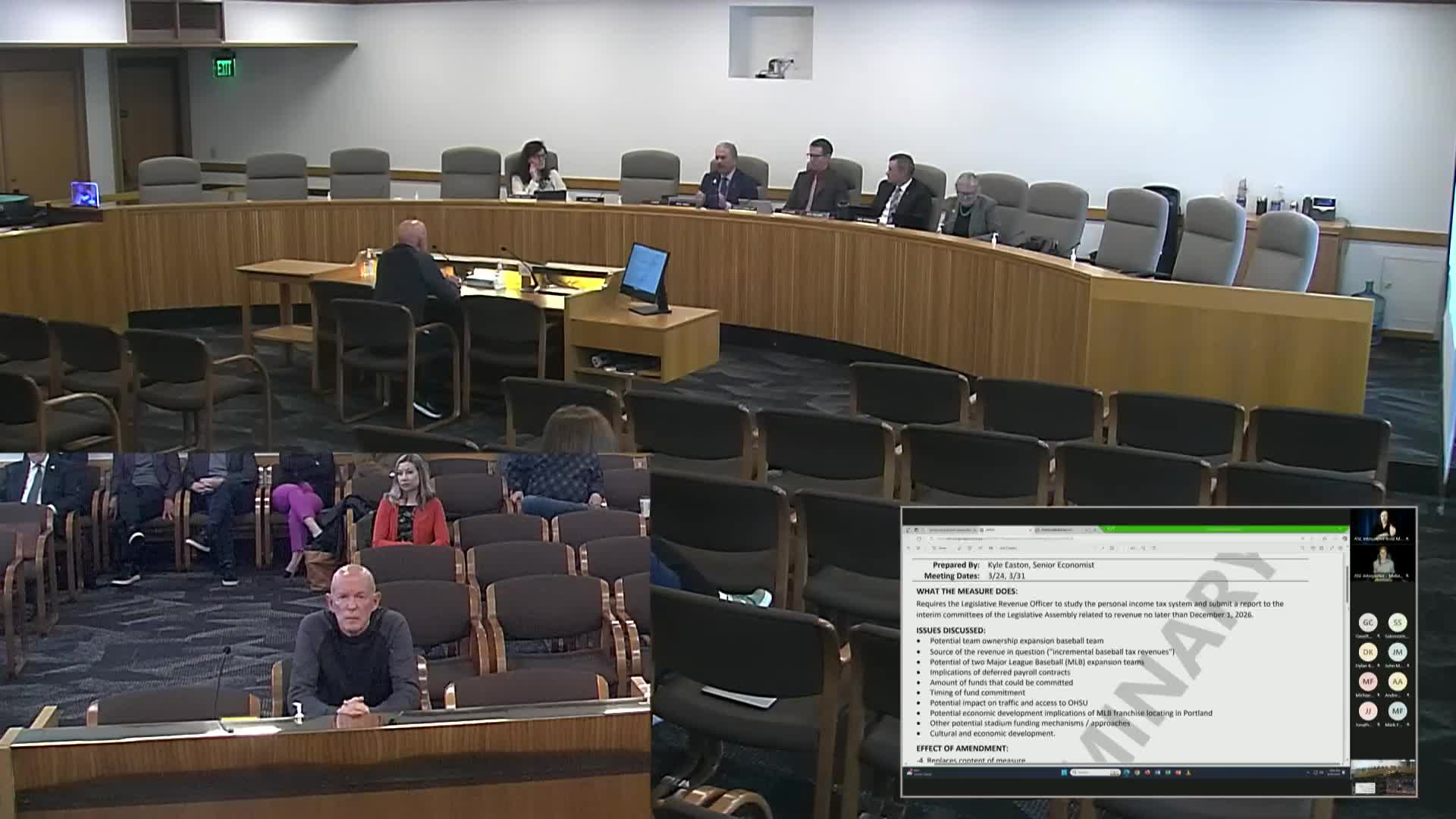 Oregon lawmakers debate bill for potential Major League Baseball franchise funding