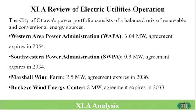 Ottawa reviews energy agreements with Marshall Wind Farm and GRDA for capacity needs
