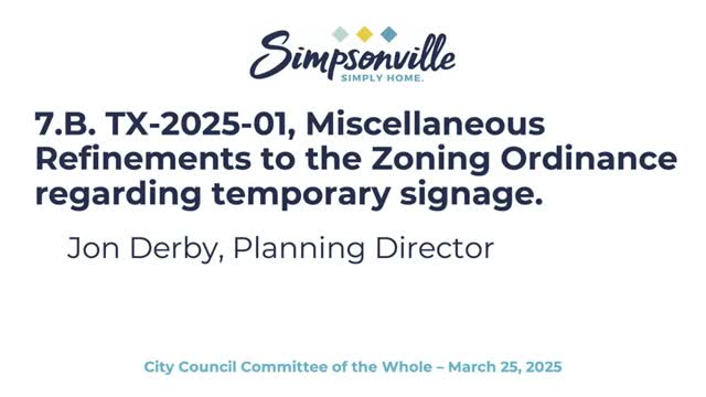 Council reviews proposed changes to temporary sign regulations amid free speech concerns