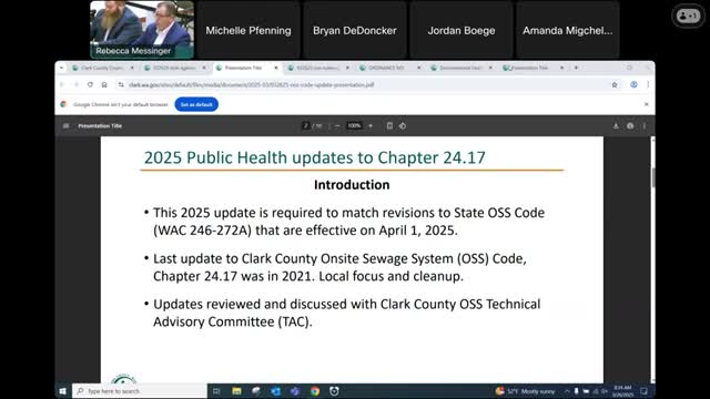 Clark County updates septic code to align with new state regulations