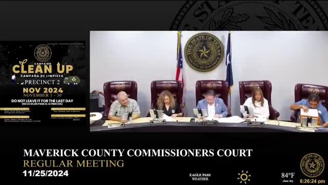 Maverick County Court approves water agreement and accounts payable items