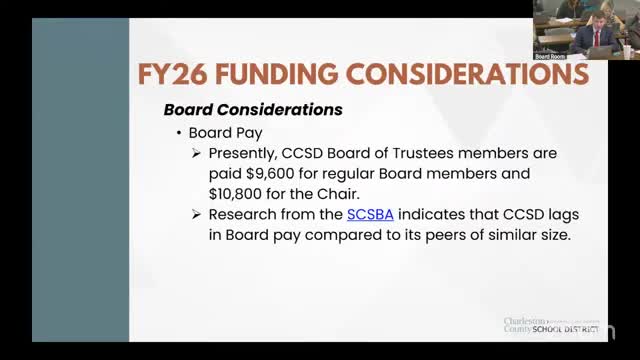 CCSD board discusses FY26 budget proposals including board pay and travel stipends