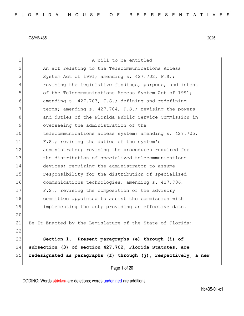 Florida House approves telecommunications relay service improvements for hearing impaired users