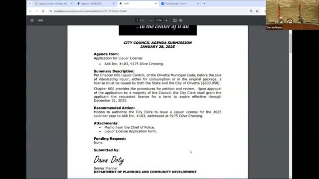 Olivette City Council approves Aldi liquor license and discusses North Price Road project