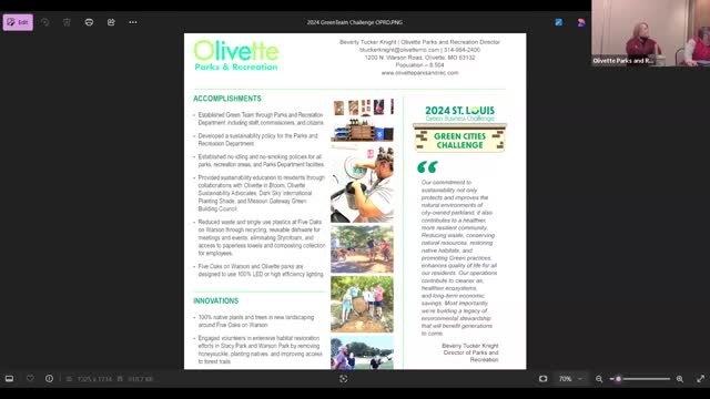 Olivet Parks and Recreation launches Green Cities Challenge to boost sustainability efforts