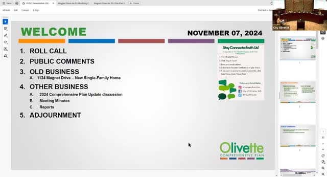 Olivette Planning Commission reviews short term rental concerns and new home proposal