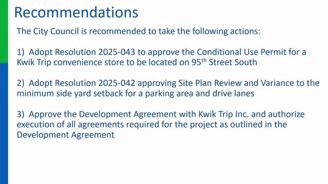 City Council approves Kwik Trip convenience store and development agreements