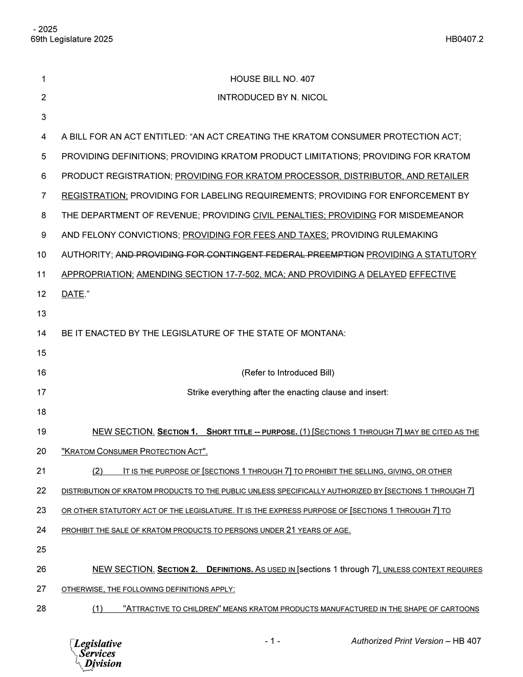 Montana Legislature enacts strict regulations on kratom products and sales