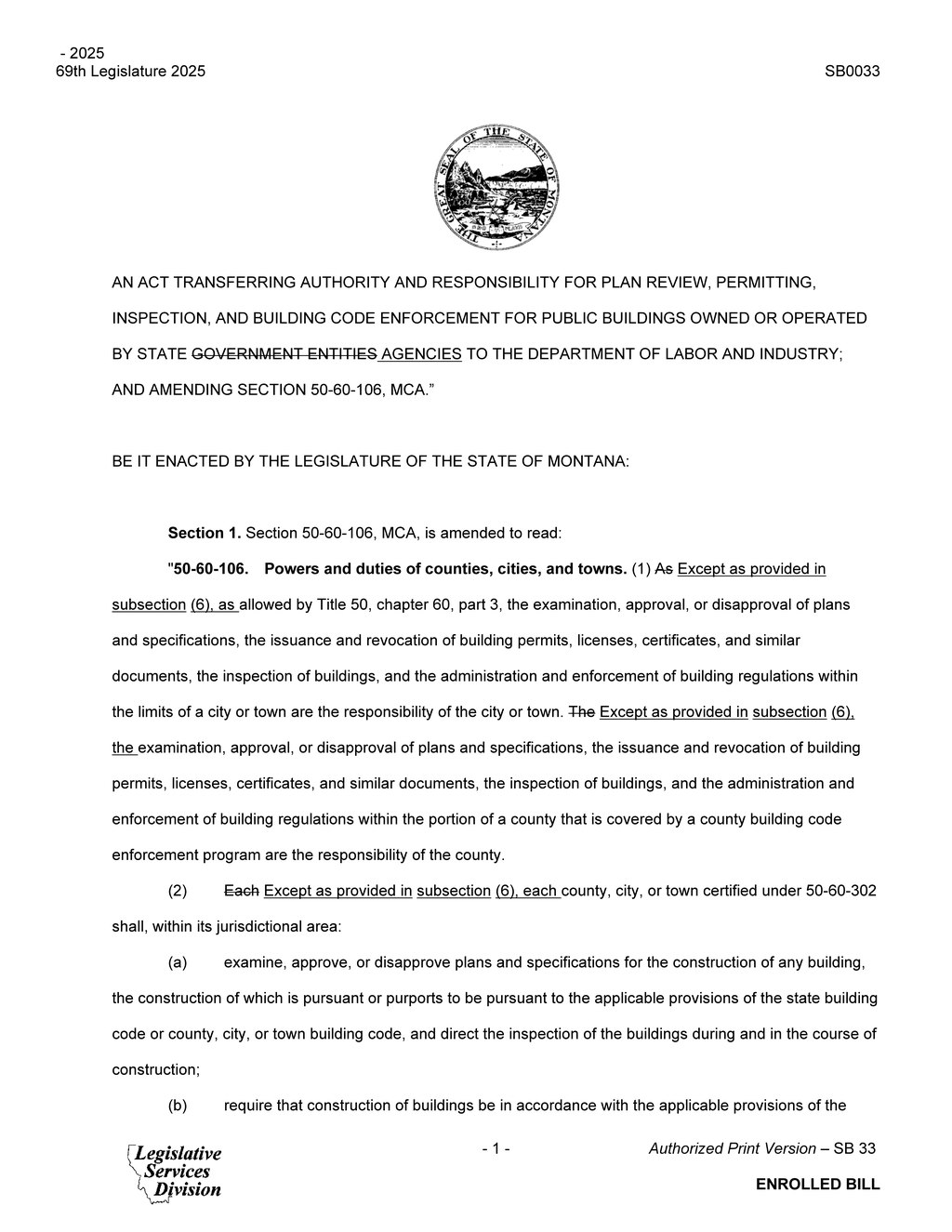 Montana Legislature approves SB33 for streamlined building inspections and local jurisdiction collaboration