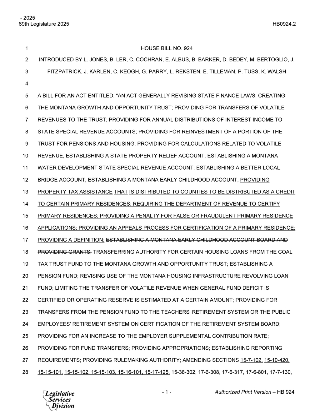 Montana Legislature approves property tax assistance distribution plan for primary residences
