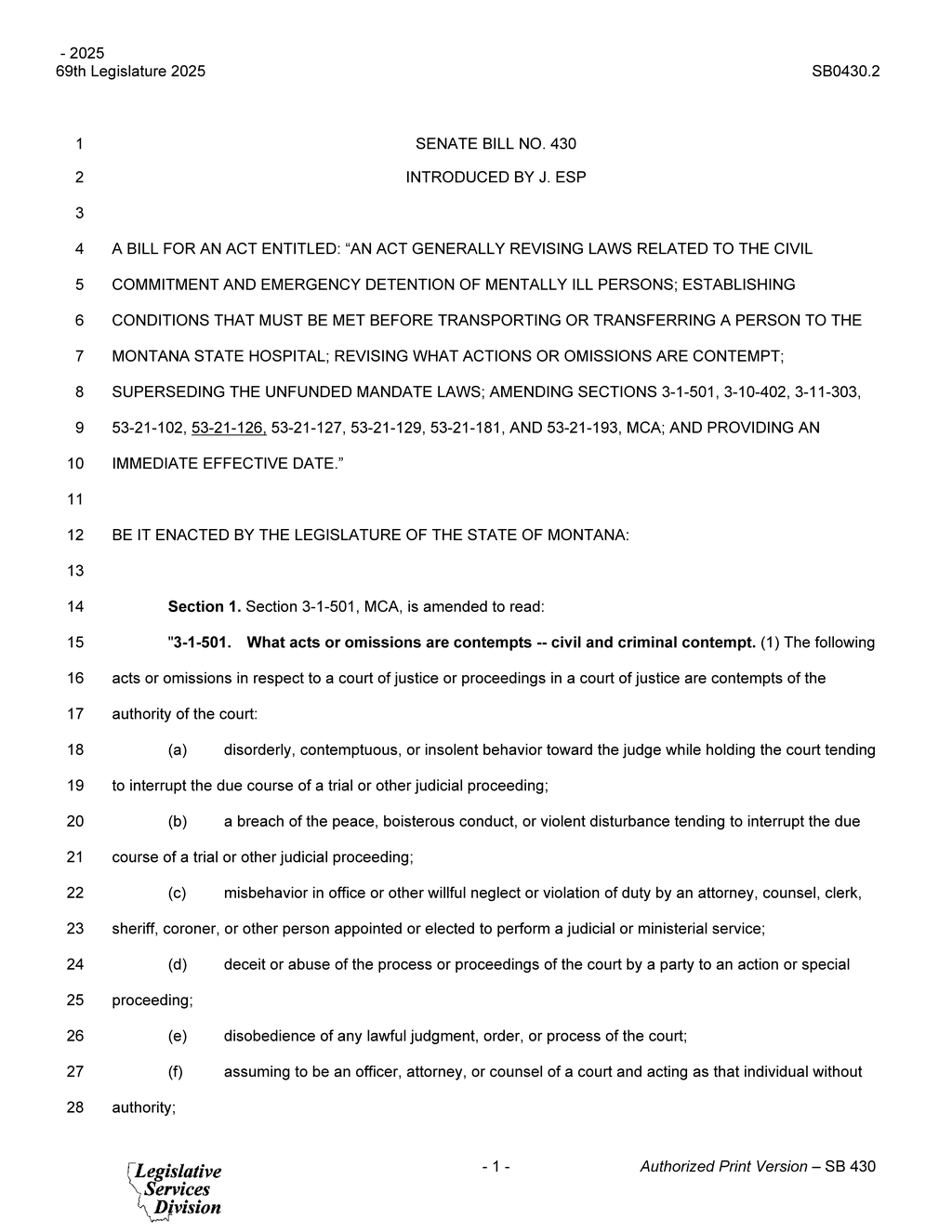 Montana Legislature amends contempt procedures for city judges and hearings