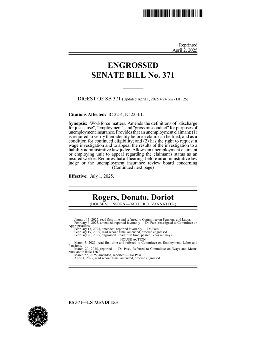 Indiana Department sets new guidelines for extended benefits claimants