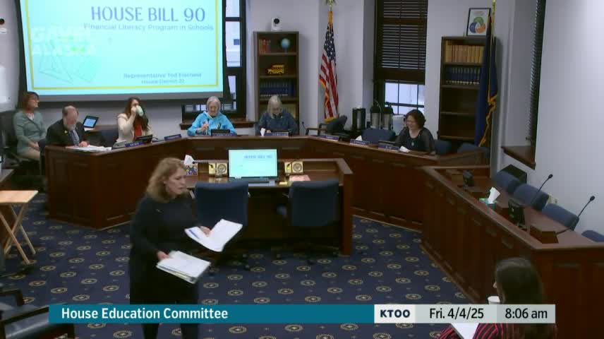 Alaska Education Committee discusses House Bill 90 for Financial Literacy in Schools