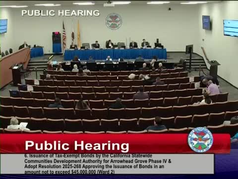 Council approves up to $45 million in tax-exempt bonds for Arrowhead Grove Phase 4