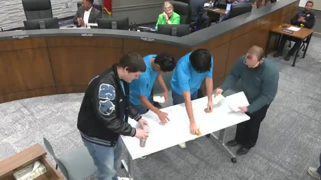 Seguin High School honors April Student of the Month Contreras Green at board meeting