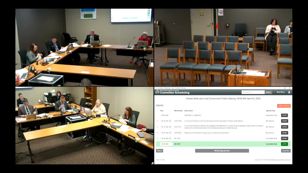 Committee advances ranked-choice measure after tie on approval-voting amendment; debate centers on Fargo exemption