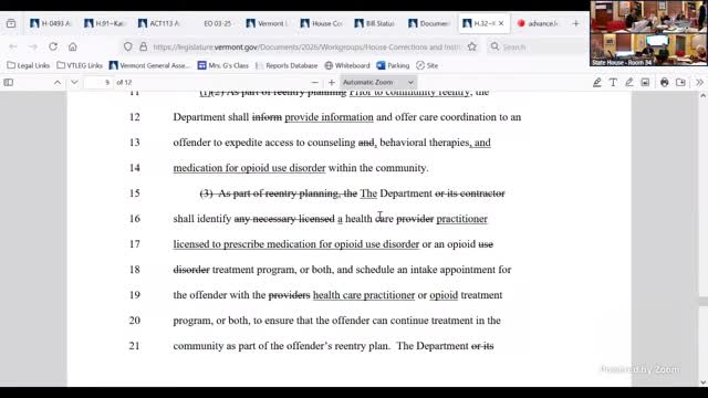 Committee scrutinizes DOC contract language for inmate medication services