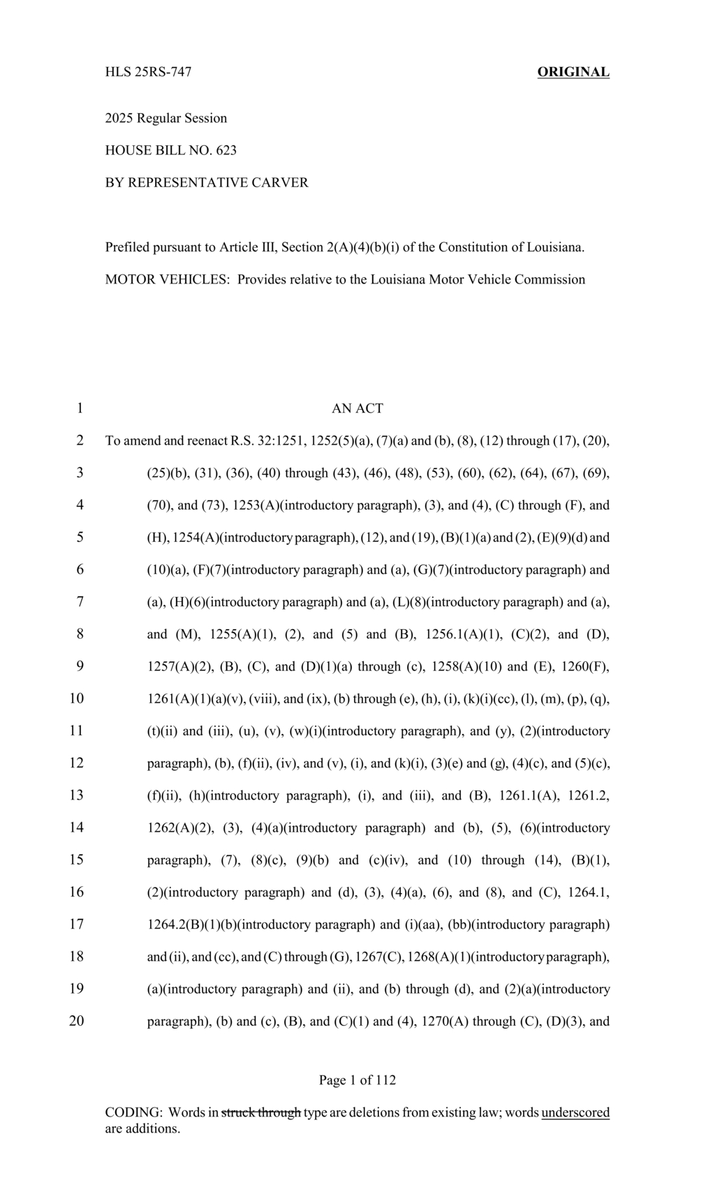 Louisiana Legislature enacts comprehensive reforms for Motor Vehicle Commission laws