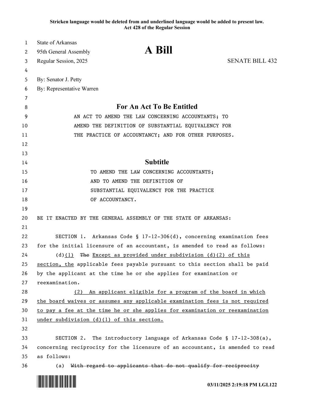 Arkansas Board of Public Accountancy revises CPA certification standards