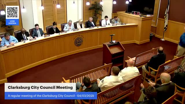 Clarksburg council approves codified‑ordinance updates, equipment purchases and refers rezoning; votes summarized