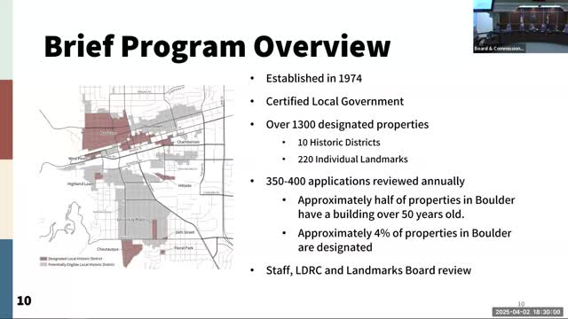 Boulder Landmarks Board prepares for significant historic preservation plan update