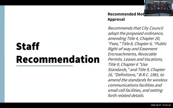 Boulder Planning Board recommends ordinance for wireless facility standards update