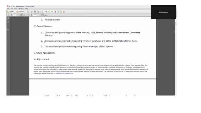 Committee sets May meeting to focus on EMS financial analysis and valuation options