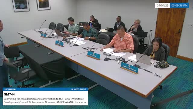 Committee advises and consents to three nominees for Hawaii Workforce Development Council