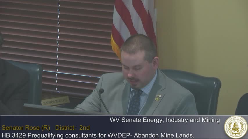 Committee approves amendment and reports House Bill 3429 to full Senate to speed abandoned-mine projects