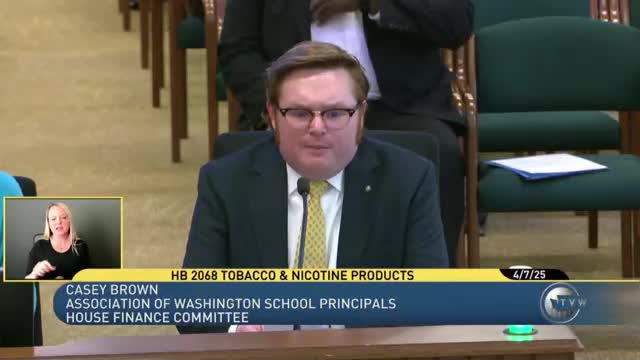 Washington committee debates HB 2068 to ban flavored tobacco and tax nicotine products