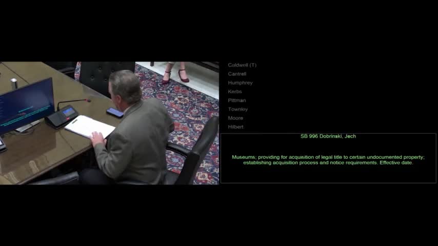 Committee approves bill setting procedures for museums to dispose of abandoned property